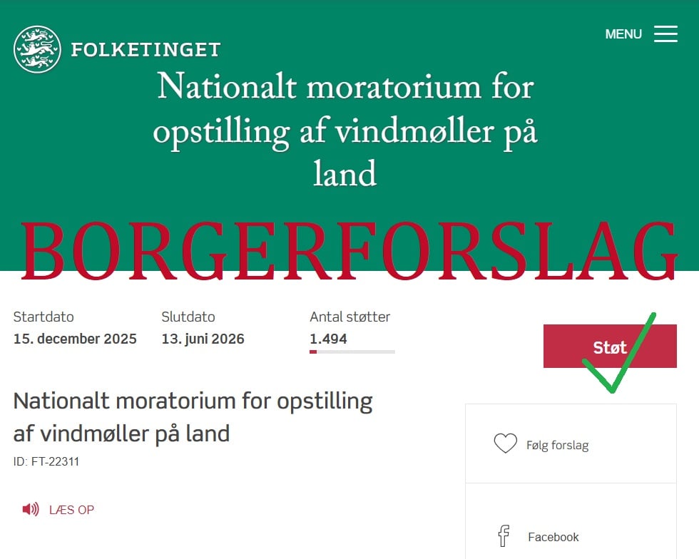 Borgerforslag om støjmålinger i forb. ve-anlæg